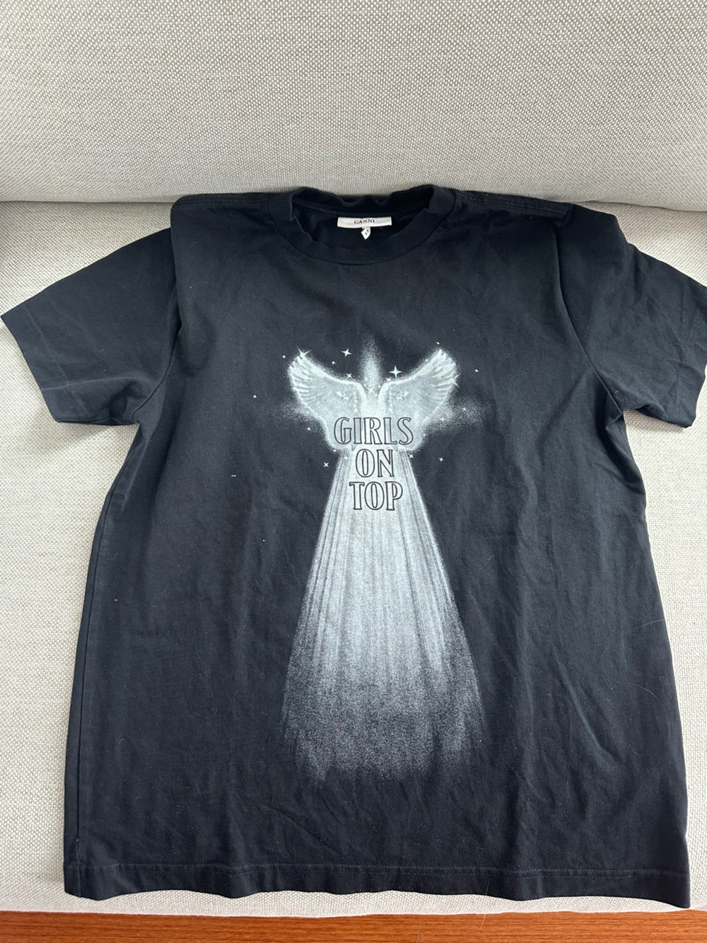 Ganni black graphic t-shirt